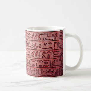 古代エジプトの象形文字レッドコーヒーマグ コーヒーマグカップ