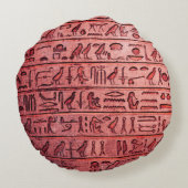 古代エジプトの象形文字レッドラウンドピロー ラウンドクッション (裏面)