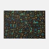 古代エジプトの象形文字大理石と金ゴールド ドアマット (正面)