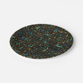 古代エジプトの象形文字大理石と金ゴールド ペーパープレート (アングル)