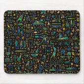 古代エジプトの象形文字大理石と金ゴールド マウスパッド (正面)