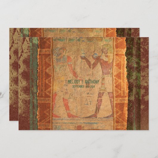 古代エジプトの象形文字結婚式招待状 招待状 (正面/裏面)