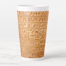 古代エジプトの象形文字言語の彫刻テキスト カフェラテマグ