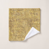 古代エジプトの象形文字金ゴールド バスタオルセット (ウォッシュタオル)
