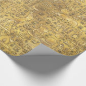 古代エジプトの象形文字金ゴールド ラッピングペーパー (角)