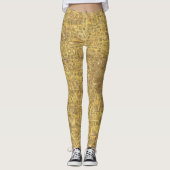 古代エジプトの象形文字金ゴールド レギンス (正面)