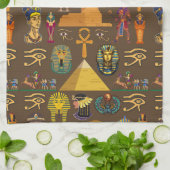 古代エジプトの象形文字 – パターン記号 キッチンタオル (折り畳み)