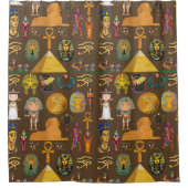 古代エジプトの象形文字 – パターン記号 シャワーカーテン (正面)