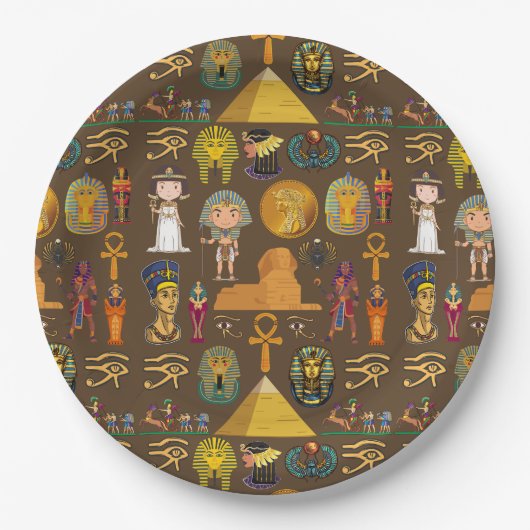 古代エジプトの象形文字 – パターン記号 ペーパープレート (正面)