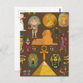 古代エジプトの象形文字 – パターン記号 ポストカード (正面/裏面)