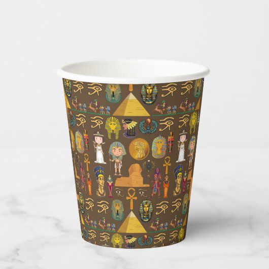 古代エジプトの象形文字 – パターン記号 紙コップ (正面)