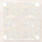 古代エジプトの象形文字 – パターン象形文字 ガラスコースター (裏面)