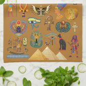 古代エジプトの象形文字 – パターン象形文字 キッチンタオル (折り畳み)
