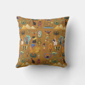 古代エジプトの象形文字 – パターン象形文字 クッション (裏面)