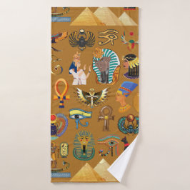 古代エジプトの象形文字 – パターン象形文字 バスタオル