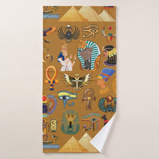 古代エジプトの象形文字 – パターン象形文字 バスタオル (バスタオル)