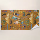 古代エジプトの象形文字 – パターン象形文字 ビーチタオル (正面)