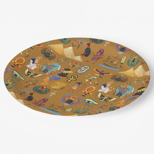 古代エジプトの象形文字 – パターン象形文字 ペーパープレート (アングル)