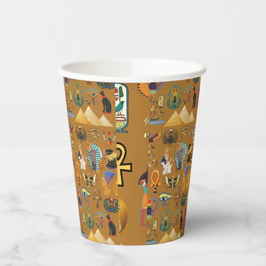 古代エジプトの象形文字 – パターン象形文字 紙コップ (左)