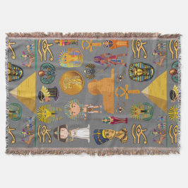 古代エジプトの象形文字 - パターン ファラオ スローブランケット