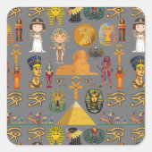 古代エジプトの象形文字 – パターンPharaoh スクエアシール (正面)