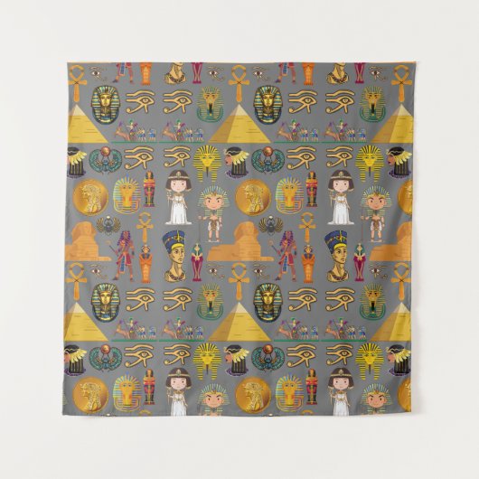 古代エジプトの象形文字 – パターンPharaoh タペストリー (正面)