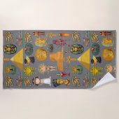 古代エジプトの象形文字 – パターンPharaoh ビーチタオル (正面)