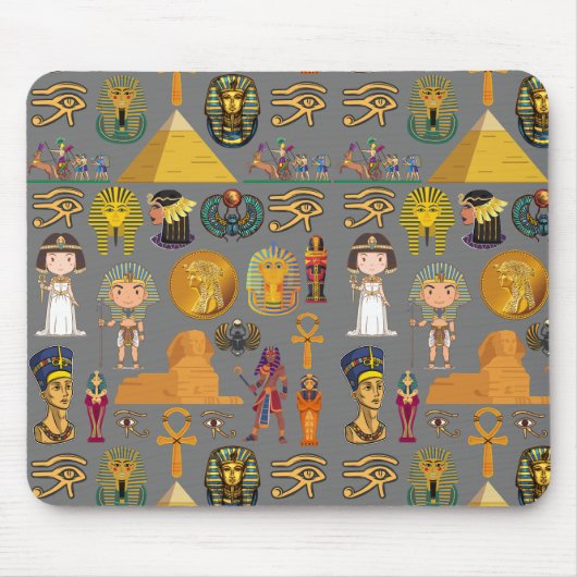 古代エジプトの象形文字 – パターンPharaoh マウスパッド (正面)