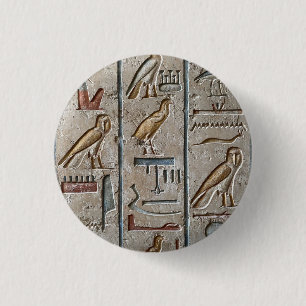 古代エジプトの象形文字 ファラオ 刻印 スクリプト 缶バッジ
