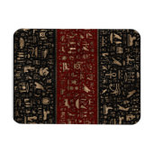 古代エジプトの象形文字 – ブラックレッドレザー マグネット (横)