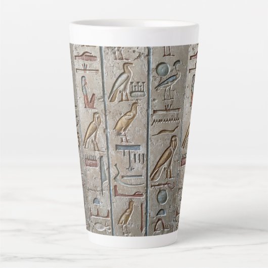 古代エジプトの象形文字 言語 刻まれたテキスト カフェラテマグ (正面)