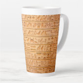 古代エジプトの象形文字 言語 刻まれたテキスト カフェラテマグ (右アングル)