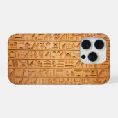 古代エジプトの象形文字 言語 刻まれたテキスト iPhoneケース (裏面横)