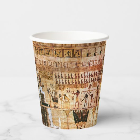 古代エジプトの象形記号パターン 紙コップ (正面)