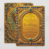 古代エジプトの金の結婚式招待状 招待状 (正面/裏面)