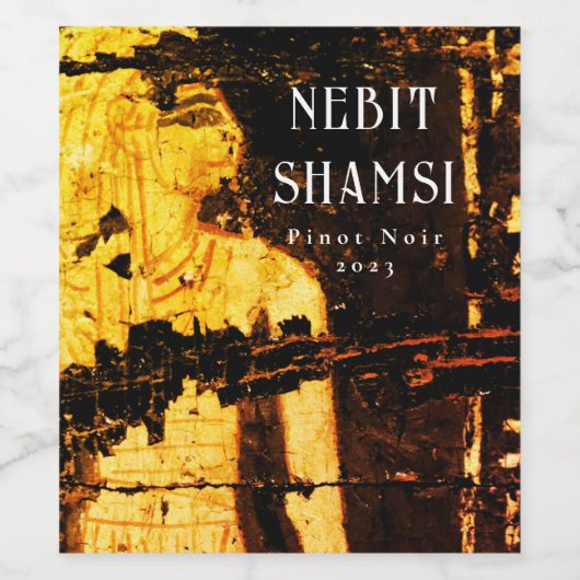 古代エジプトの金ゴールドカスタムワインラベルをモックアップ ワインラベル (シングルラベル)