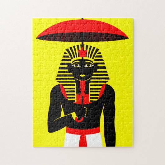 古代エジプトの黒いファラオパズル ジグソーパズル (縦)