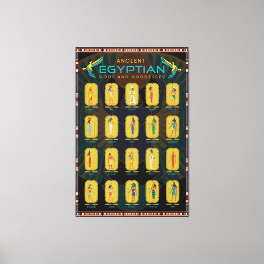 古代エジプトの20の神と神 キャンバスプリント (正面)