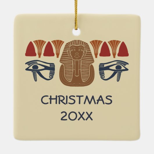 古代エジプトをテーマにしたカスタム写真 セラミックオーナメント (裏面)