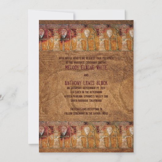 古代エジプトをテーマにした結婚式招待状 招待状 (裏面)