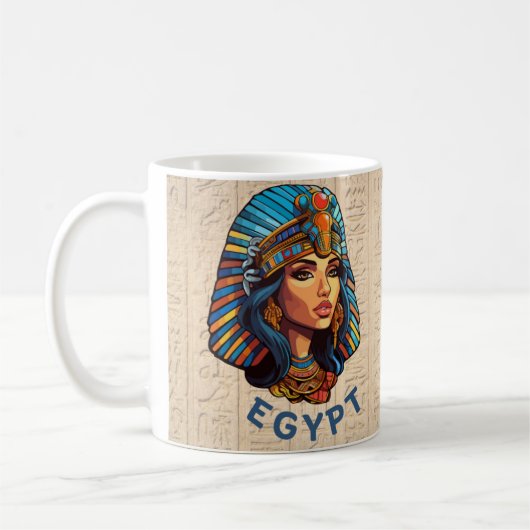 古代エジプトカラフル女王ファラオ・マグ コーヒーマグカップ (左)