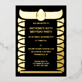 古代エジプトスカラブカブトカスタムル 箔招待状