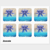 古代エジプトスタイルの魔法ブルーロータスフラワー スクエアシール (シート)