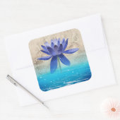 古代エジプトスタイルの魔法ブルーロータスフラワー スクエアシール (封筒)