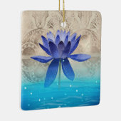 古代エジプトスタイルの魔法ブルーロータスフラワー セラミックオーナメント (右)