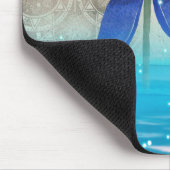 古代エジプトスタイルの魔法ブルーロータスフラワー マウスパッド (コーナー)