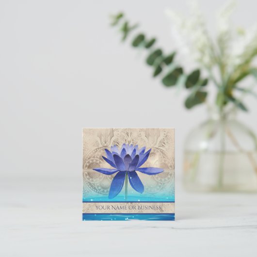 古代エジプトスタイルロータスフラワーニューエイジ スクエア名刺 (スタンド正面)