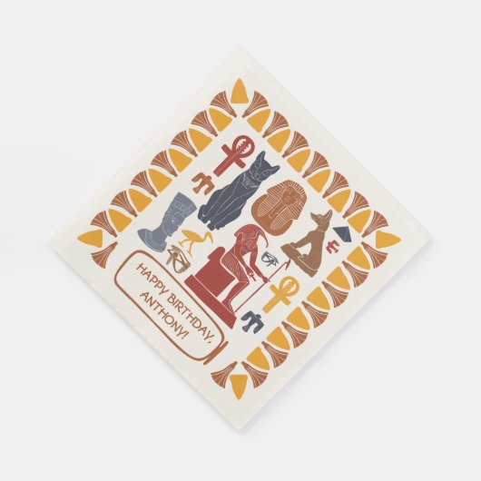 古代エジプトテーマカスタムパーティー スタンダードランチョンナプキン (角)