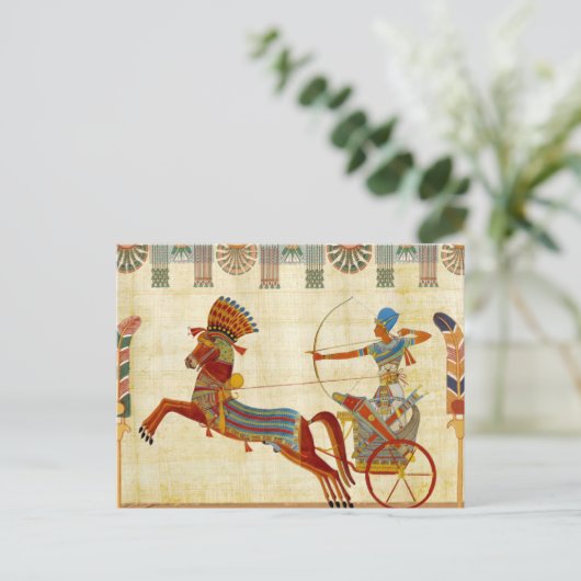 古代エジプトファラオランセスIIカラフルスケッチ シーズンポストカード (スタンド正面)