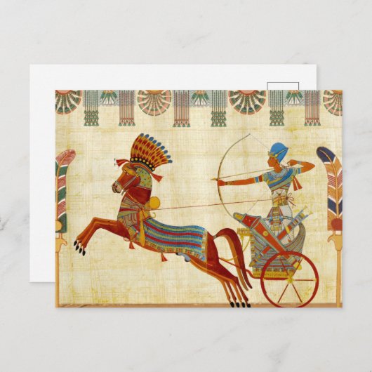 古代エジプトファラオランセスIIカラフルスケッチ シーズンポストカード (正面/裏面)